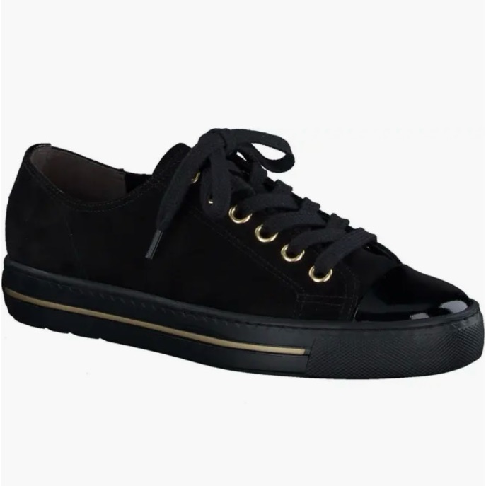 Sneaker Color: Black Suede Patent Combo Never Worn, In Box